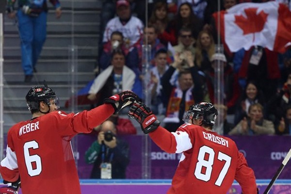 Above: Team Canada beat Norway 3-1 in Sochi Olympics hockey debut