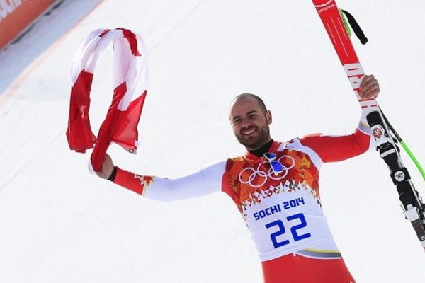 Above: Calgary’s Jan Hudec won bronze for Canada in the men’s super-G on Sunday