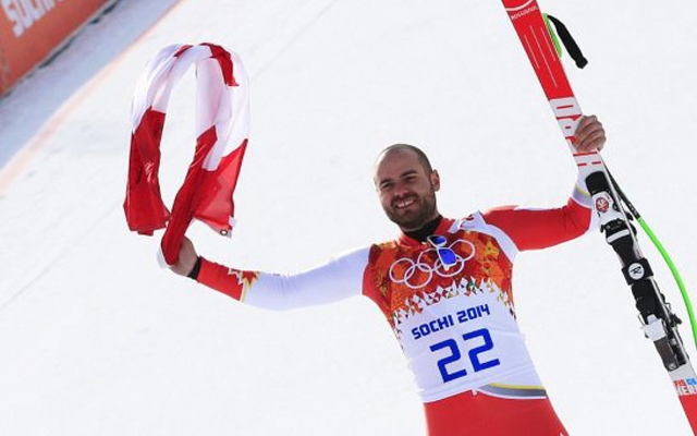 Above: Calgary’s Jan Hudec won bronze for Canada in the men’s super-G on Sunday