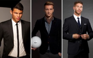 Above (L-R):Thiago Silva, Marco Reus And Sergio Ramos