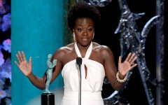 Above: Viola Davis accepting her SAG award for Outstanding Performance by a Female Actor in a Drama Series