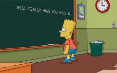 Above: Bart writes a simple condolence message on Springfield Elementary’s blackboard (Courtesy of: Fox)
