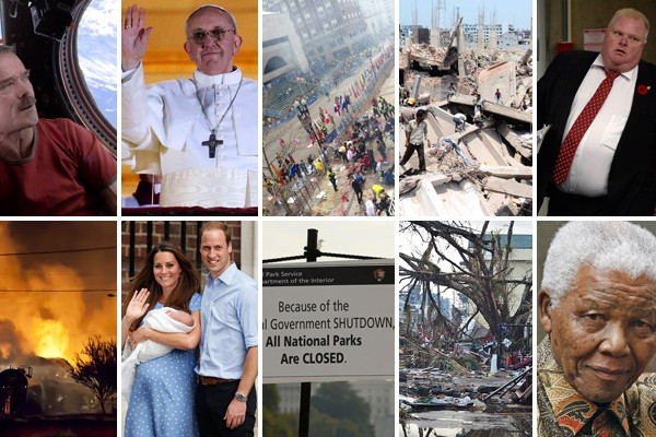 Above: 10 of the top news stories of 2013