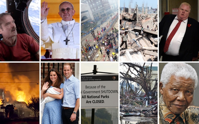 Above: 10 of the top news stories of 2013