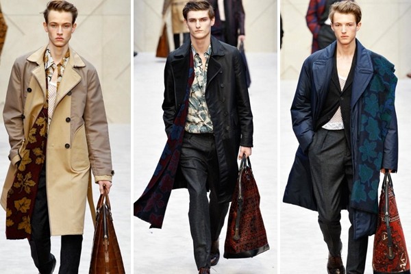 Above: Knee-length jackets seen on the runway at the Burberry Prosum fall 2014 presentation