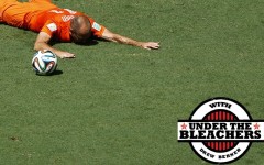 Above: Arjen Robben has become notorious for playing up fouls
