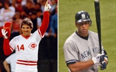 Above: Pete Rose and Alex Rodriguez