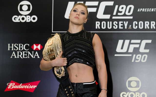 Above: Undefeated UFC women’s bantamweight champion Ronda Rousey (Photo Credit: Esther Lin/MMA Fighting)