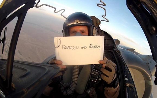 Watch A Fighter Pilot Send His Brother A Wedding Message While Flying Over Afghanistan 