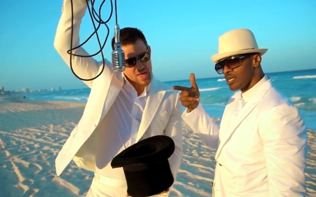 Channing Tatum and Jamie Foxx in the '(I Wanna) Channing All Over Your Tatum' video (Screen capture: YouTube)