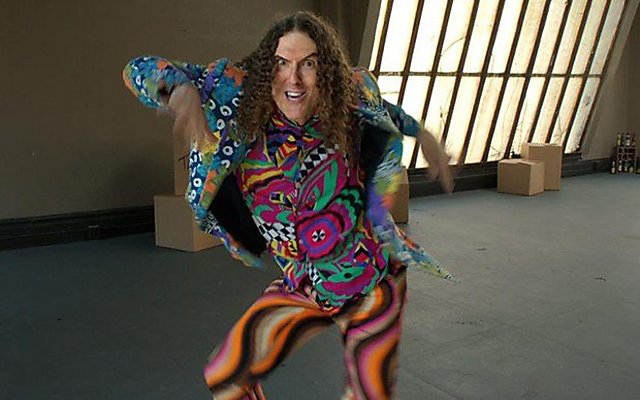 Above: A screen capture of "Weird Al" Yankovic's new video for a Pharrell parody called "Tacky"