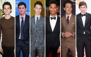 Above: Our picks for the new Spider-Man, (from left to right) Dylan O'Brien, Logan Lerman, Ansel Elgort, Alfred Enoch, Miles Teller, and Freddie Highmore