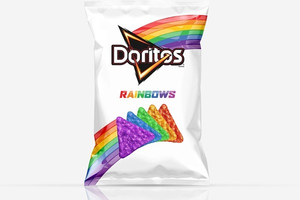 Above: Doritos is teaming up with the It Gets Better Project to bring you rainbow coloured chips