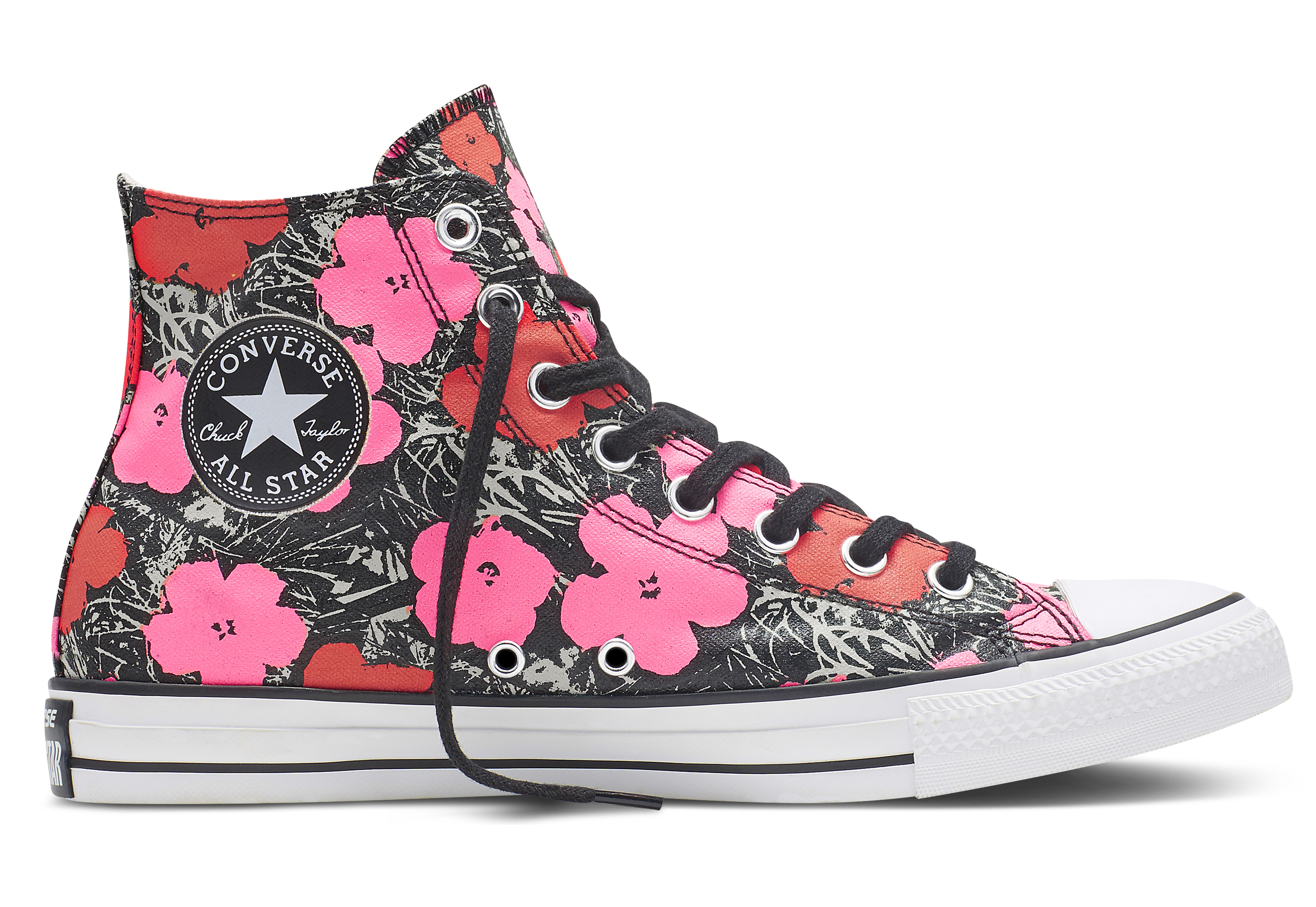 Above: One of four floral kicks from the spring 2016 Converse All Star Andy Warhol collection