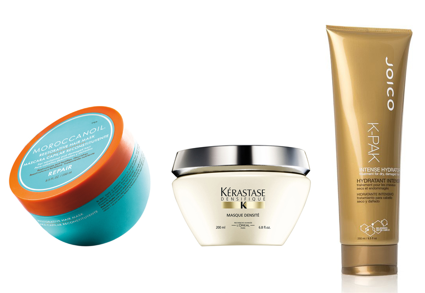 Above: Hair Masks from Moroccanoil, Kerastase and Joico