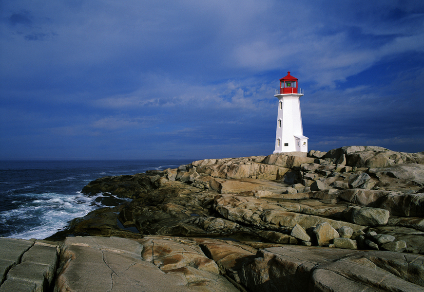 Above: Peggy's Cove is one of the most popular tourist spots in Nova Scotia and the lighthouse may be the most photographed in the world
