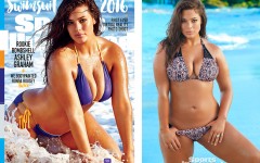 Above: The Size 16 model looks beautiful on one of three covers of Sports Illustrated Swimsuit Issue