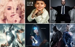 Above (top L-R): Gwen Stefani’s ‘This is What the Truth Feels Like’ and Zayn Malik’s ‘Mind of Mine’ are released this month and Kevin Spacey is back as Frank Underwood in ‘House of Cards’ Above (bottom L-R): The latest in the Divergent series, ‘Allegiant’ and Jeff Nichols’ ‘Midnight Special’ hit theatres on March 18th, while ‘Batman V. Superman: Dawn of Justice’ hits theatres on March 25th