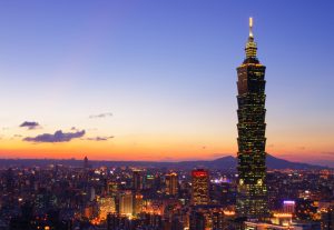 Above: The skyline of Taipei, the vibrant capital of Taiwan,