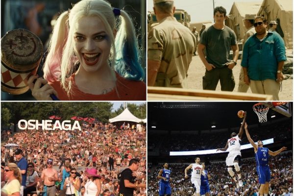 Above: Suicide Squad, War Dogs, Osheaga, and Olympic Basketball are all heading your way this month