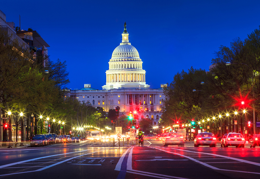 Above: The United States Capitol building in Washington DC