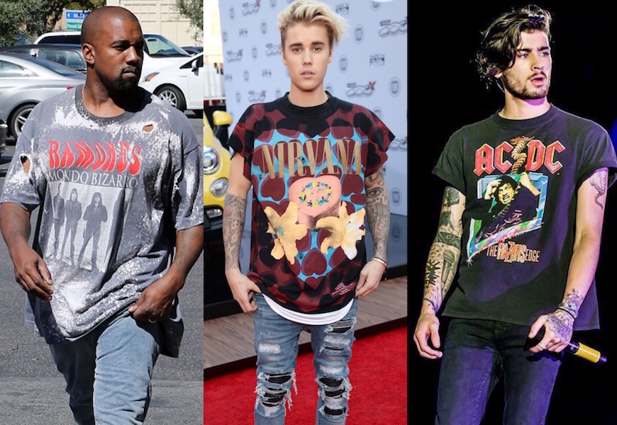 Above: Some of the biggest stars are embracing the band shirt