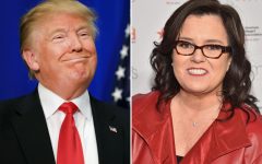 Above: Donald Trump resurrected his decade-old feud with Rosie O'Donnell (again) at the first presidential debate
