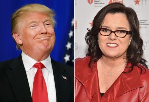 Above: Donald Trump resurrected his decade-old feud with Rosie O'Donnell (again) at the first presidential debate