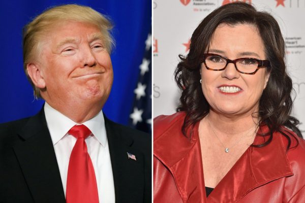 Above: Donald Trump resurrected his decade-old feud with Rosie O'Donnell (again) at the first presidential debate