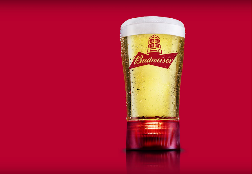 Above: Budweiser's new Goal-Synced Glass