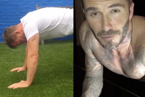 Above: Armie Hammer and David Beckham show their support for the cause.