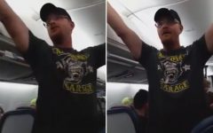 Above: Delta Air Lines has banned a disruptive passenger who shouted pro-Donald Trump and anti-Hillary Clinton remarks at fellow passengers on a recent flight