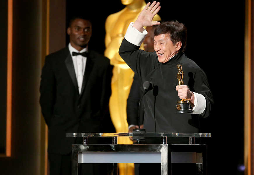 Above: Jackie Chan is the first Chinese actor in history to receive the award.