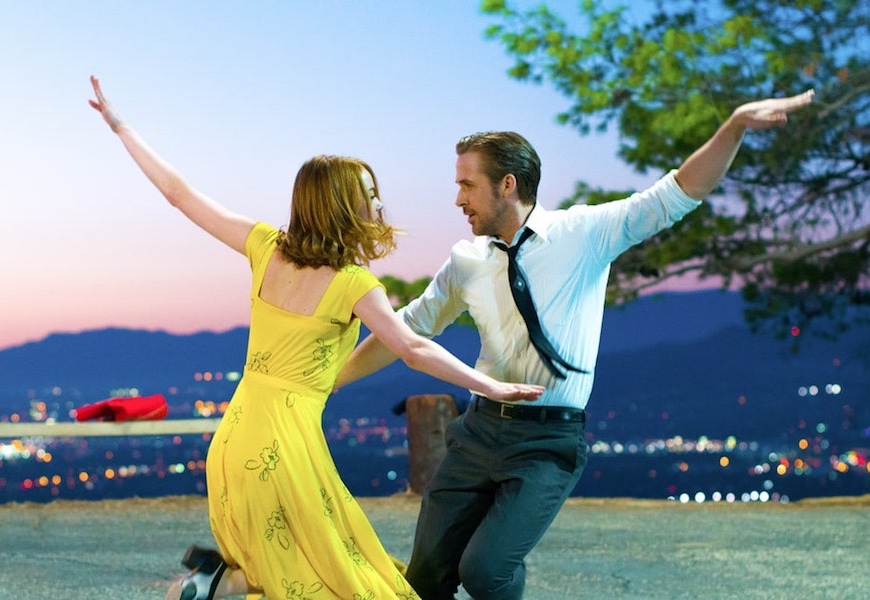 Above: 'La La Land' leads the group with seven nominations