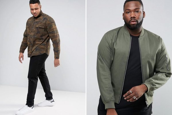 Above: British online retailer ASOS is now offering hundreds of men's items in 'Plus' and 'Tall'