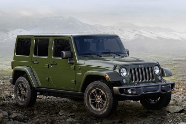 Above: The Jeep Wrangler Unlimited Sahara 75th Edition
