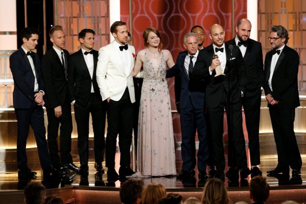 Above: Damien Chazelle's 'La La Land' breaks Golden Globes record with 7 wins