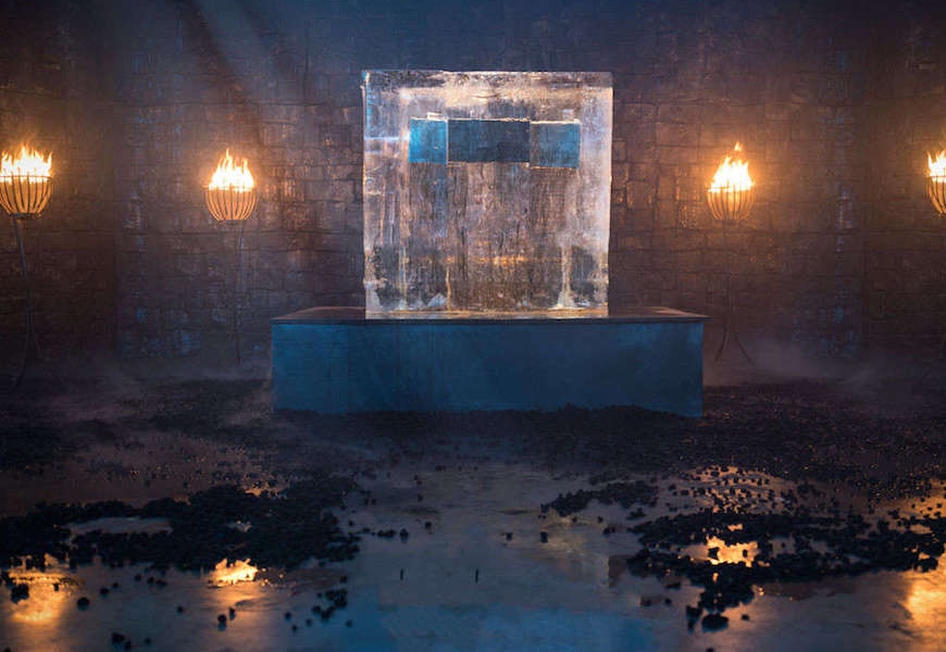 Above: The premiere date was revealed using a block of ice