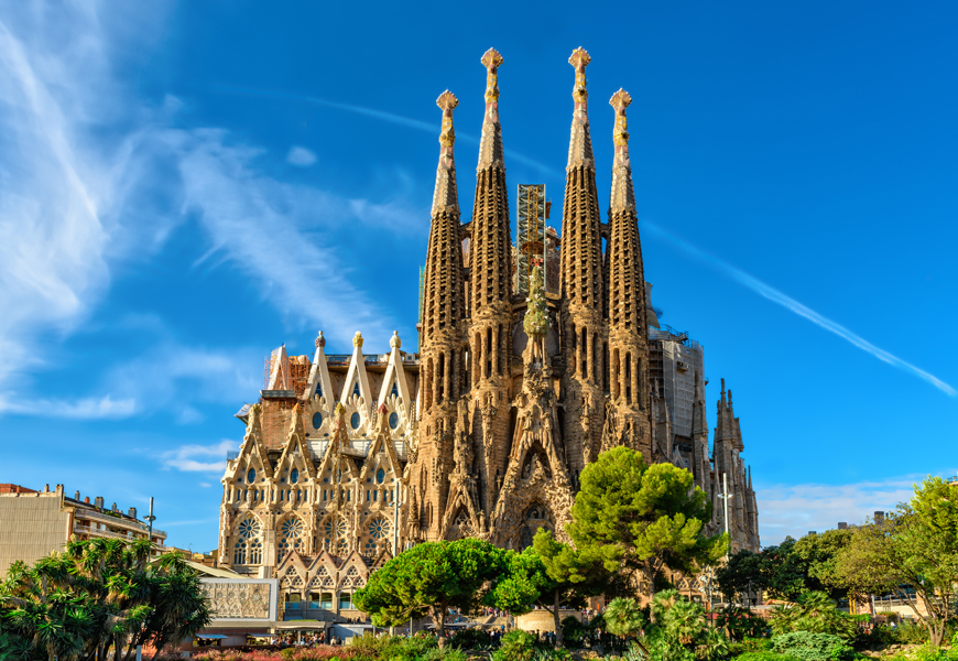 Above: The Sagrada Familia cathedral in Barcelona. Designed by architect Antonio Gaudi, it has been under construction since 1882