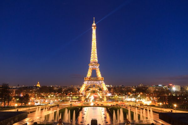 Above: There's nothing quite like the Eiffel Tower at night