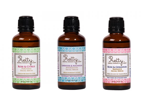 Above: Pretty, Simple, Honest & Clean's trio of facial serums