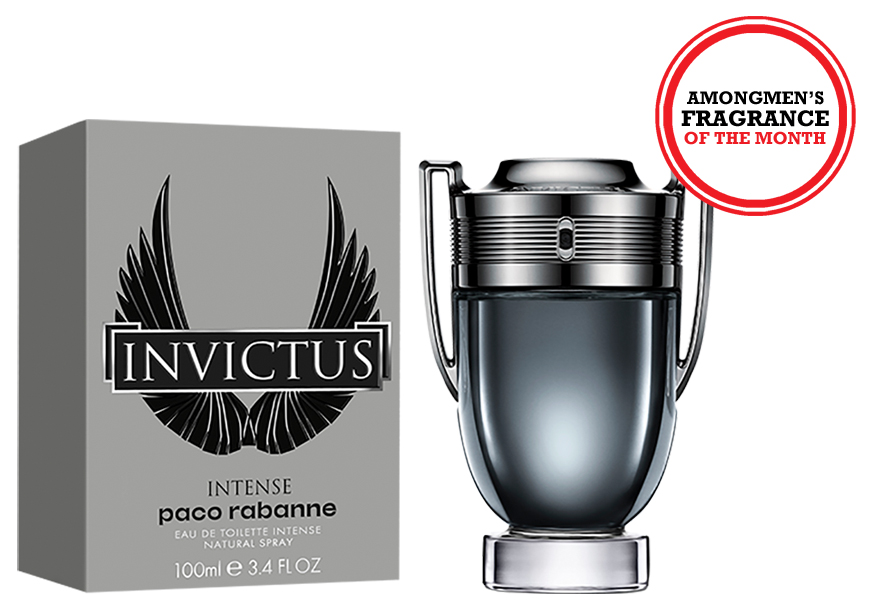 Above: This month? We try out the new Paco Rabanne Invictus Intense EDT