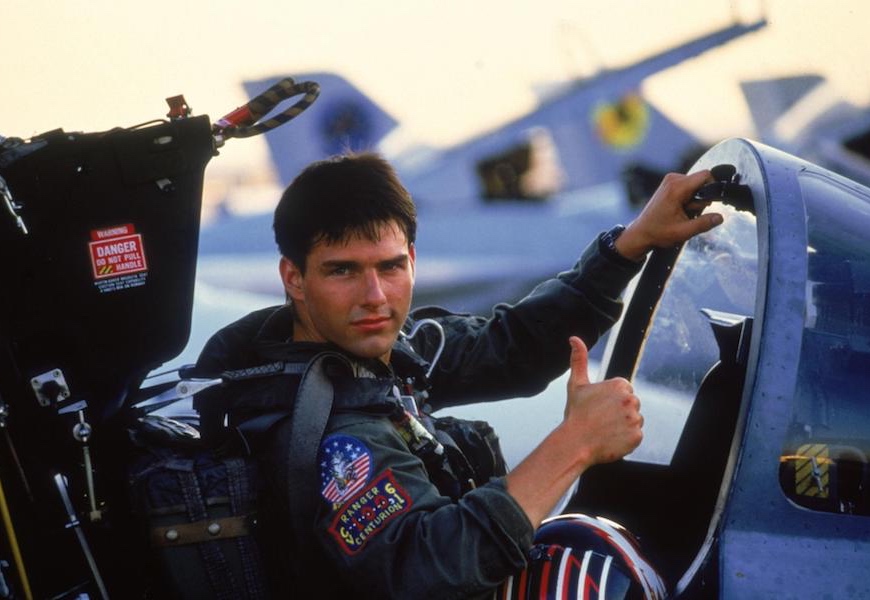 Above: Tom Cruise in the 1986 classic, 'Top Gun'