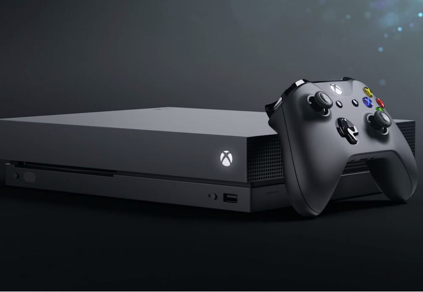 Above: 'Xbox One X' is an updated, 4K version of its predecessor