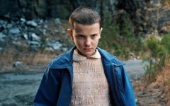 Above: Millie Bobby Brown is Eleven in 'Stranger Things'