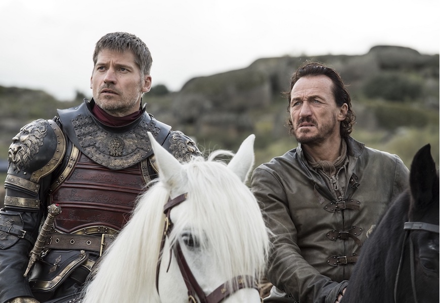 Above: Jaime Lannister and Bronn prepare for their biggest foe
