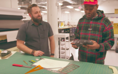 Above: Tyler, the Creator inspects a mold at Converse's Boston HQ