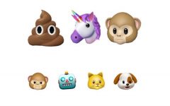Above: The poop, monkey, and robot face are just some of the new and improved emojis