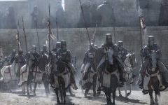 Above: Knights Templar ride into battle in History's 'Knightfall'