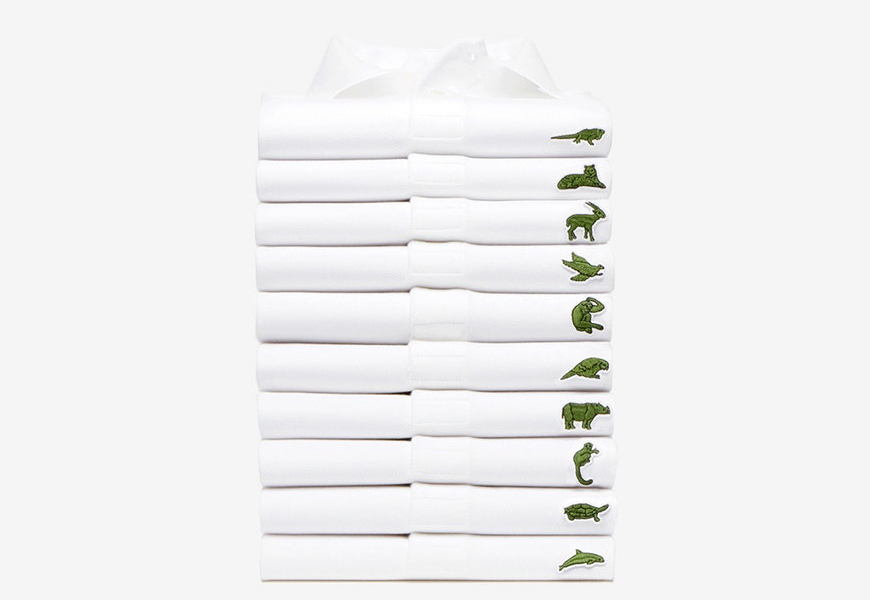 Above: Lacoste's limited-edition endangered species polo shirts